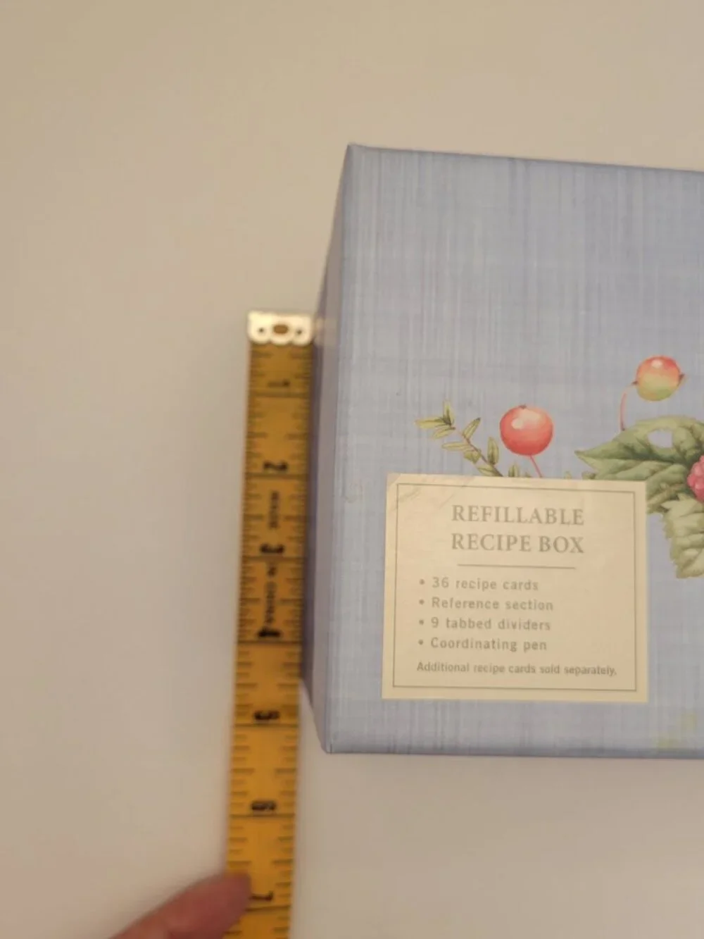 Hallmark Refillable Recipe Box Botanical Butterfly Blue w/ Cards & Dividers